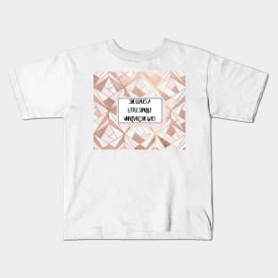 She leaves a little sparkle wherever she goes - rose gold marble geo Kids T-Shirt